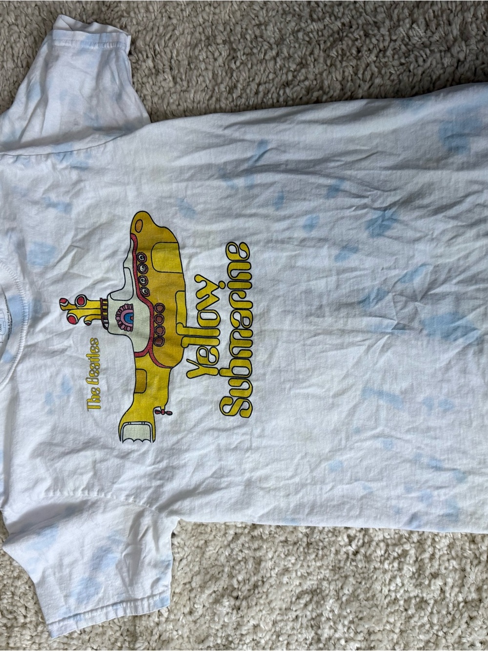 The Beatles White Kids Tee with Yellow Submarine Graphic